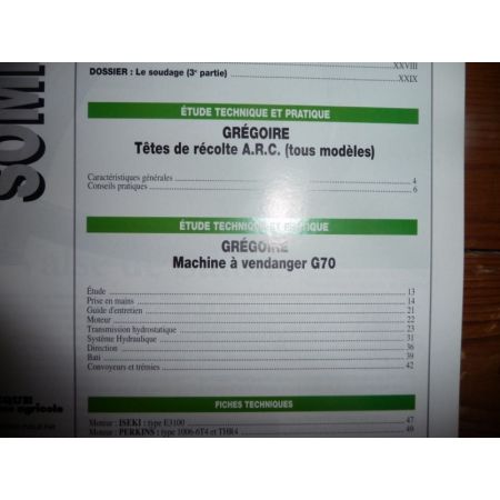 ARC G70 Revue Technique Agricole Gregoire
