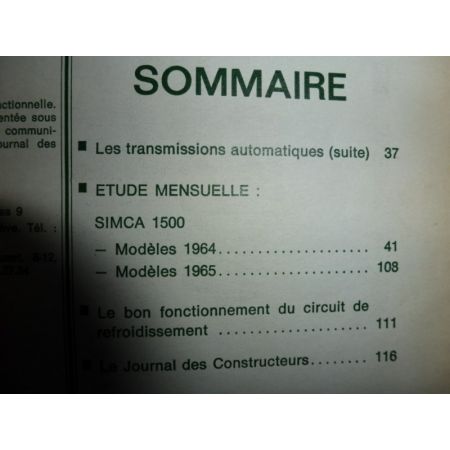 1500 64-65 Revue Technique Simca Talbot
