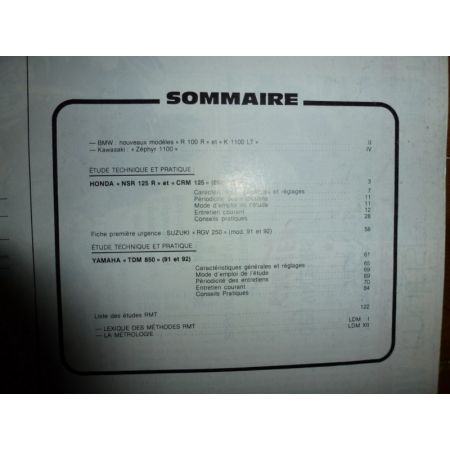 NSR CRM 125 TDM850 Revue Technique moto Honda Yamaha