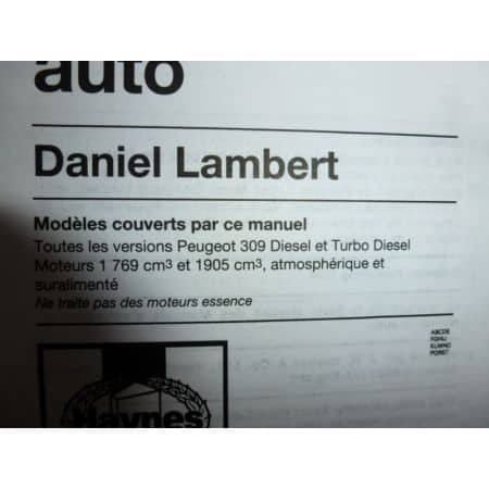 309 Die Revue Technique Haynes Peugeot