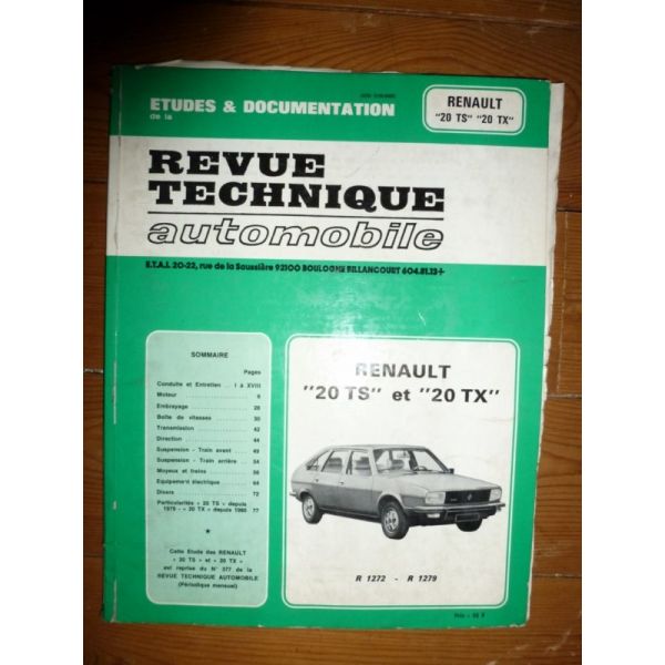 R20 TS TX Revue Technique Renault