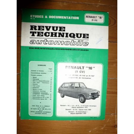 R16 L TL 70- Revue Technique Renault