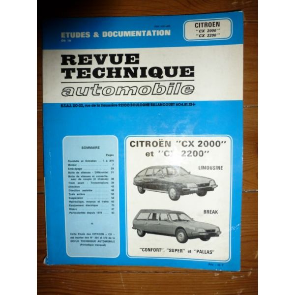 CX 2000 2200 Revue Technique Citroen