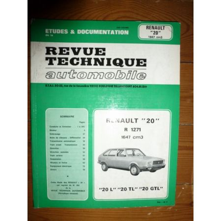 R20 L TL GTL Revue Technique Renault