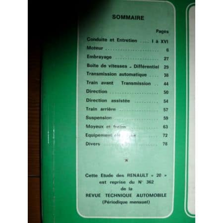 R20 L TL GTL Revue Technique Renault