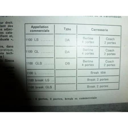 1100 Revue Technique Simca Talbot