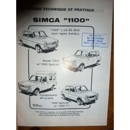 1100 Revue Technique Simca Talbot