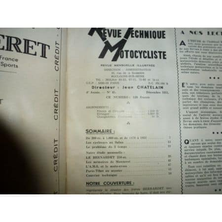 250cc Revue Technique moto Bernardet