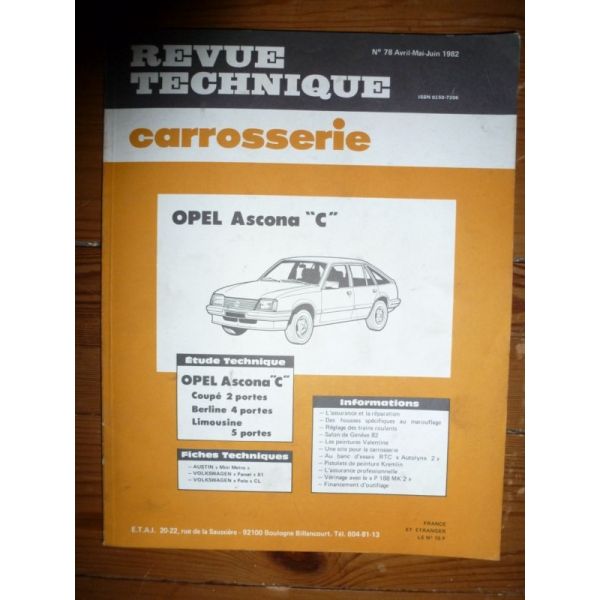 Ascona C Revue Technique Carrosserie Opel