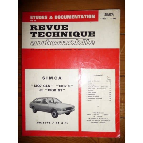 1307 1308 Revue Technique Simca Talbot
