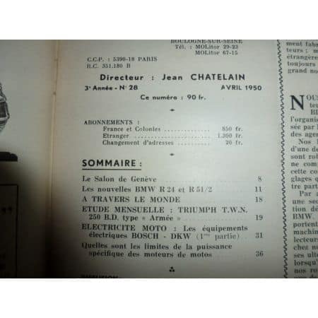 TWN 250 Armée Revue Technique moto Triumph