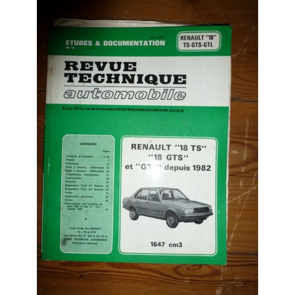 R18 TS GTS Revue Technique Renault