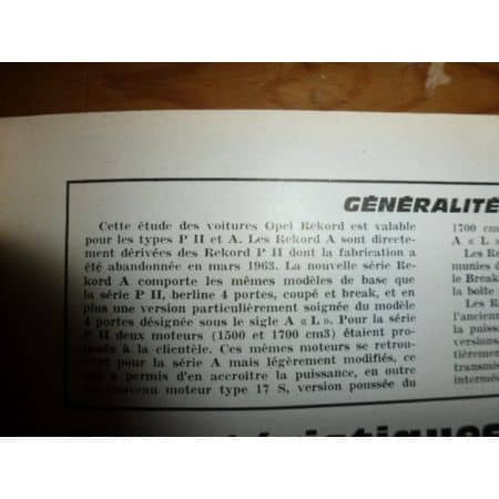 REKORD PII Revue Technique Opel