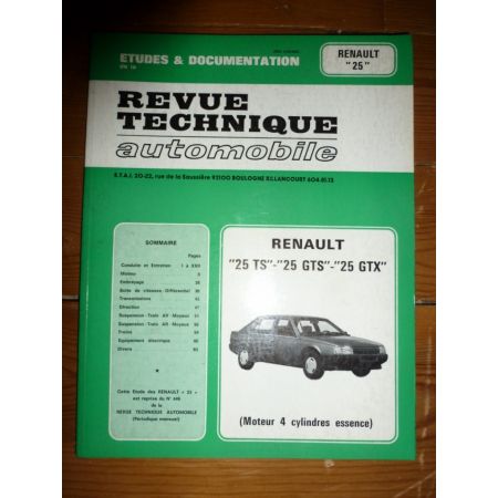 R25 TS GTS GTX Revue Technique Renault
