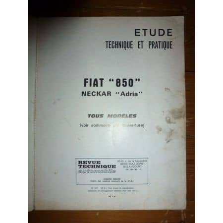 850 Neckar Adria Revue Technique Fiat