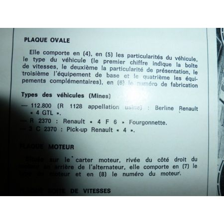 R4 TL GTL Revue Technique Renault