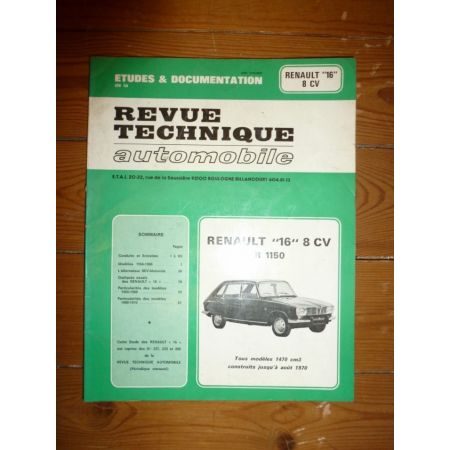 R16 8CV Revue Technique Renault