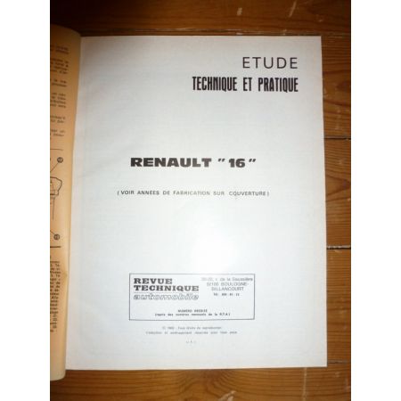 R16 8CV Revue Technique Renault
