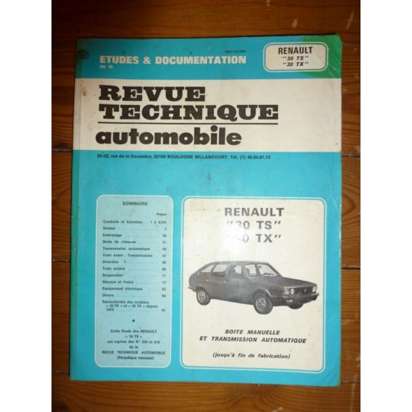 R30 TS TX Revue Technique Renault