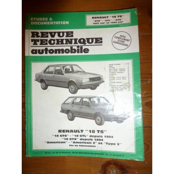 R18 TS GTS Revue Technique Renault