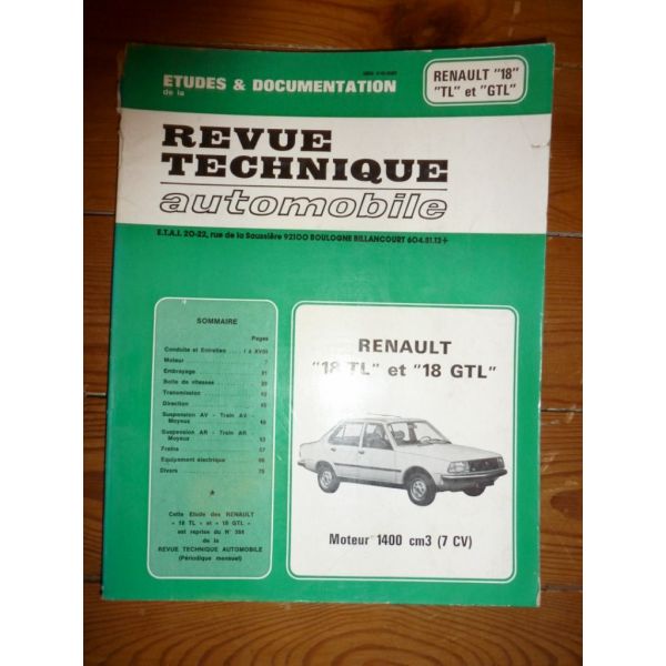 R18 TL GTL Revue Technique Renault