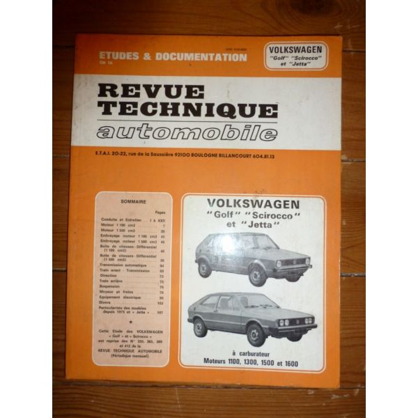 Golf Scirocco Jetta Revue Technique Volkswagen