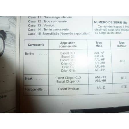 Escort Orion 91- Revue Technique Ford