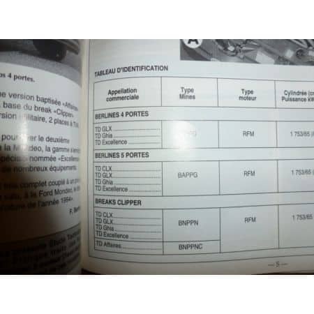 Mondeo TD Revue Technique Ford