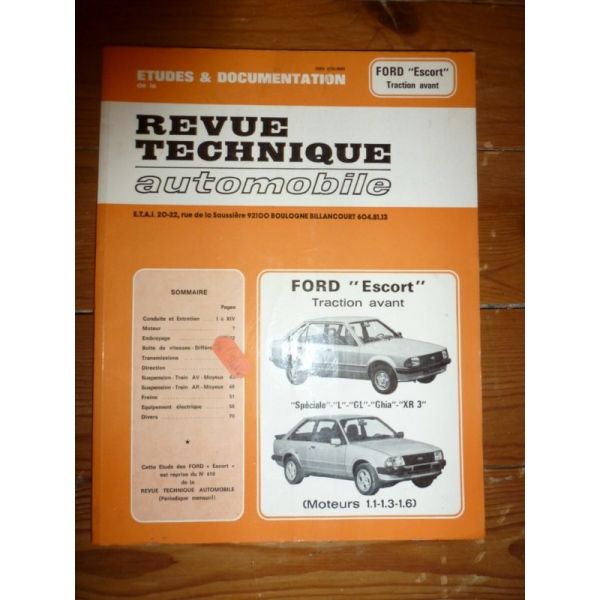 Escort 1.1 1.3 1.6 Revue Technique Ford