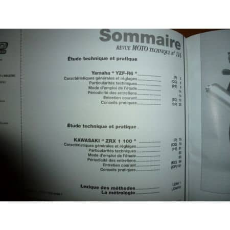 ZRX1100 YZF R6 Revue Technique moto Kawasaki Yamaha