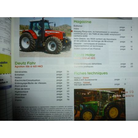 Agrotron MK3 Revue Technique Agricole Deutz Fahr