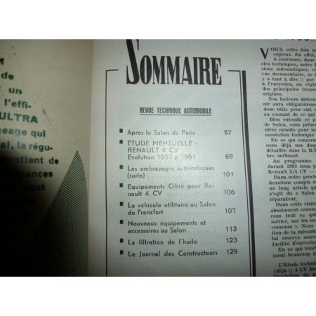 4CV 57-61 Revue Technique Renault