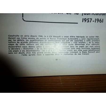 4CV 57-61 Revue Technique Renault