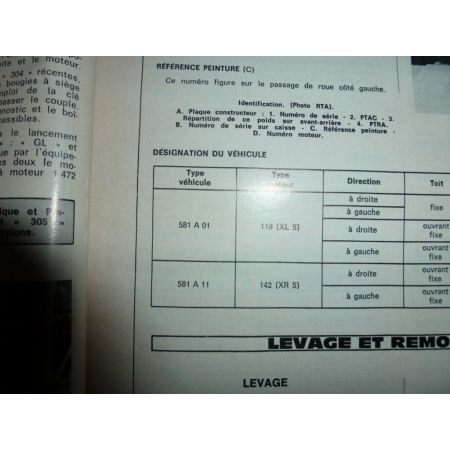 305 GL GR SR Revue Technique Peugeot