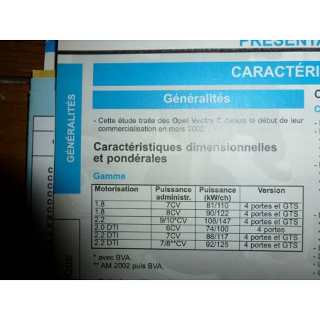 Vectra C 02- Revue Technique Opel