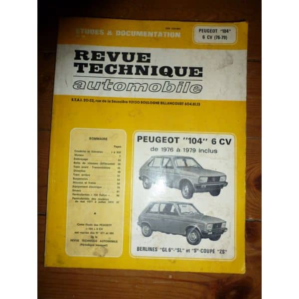 104 6CV Revue Technique Peugeot