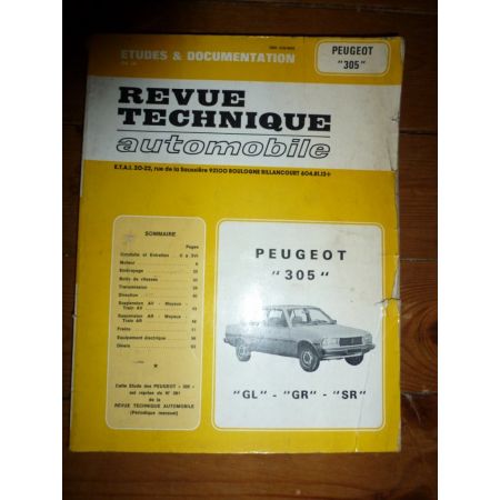 305 GL GR SR Revue Technique Peugeot