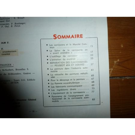 RTC0003C Revue technique Carrosserie PEUGEOT 404 et Dérivés