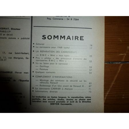 Mini Revue Technique Carrosserie Bmc Austin