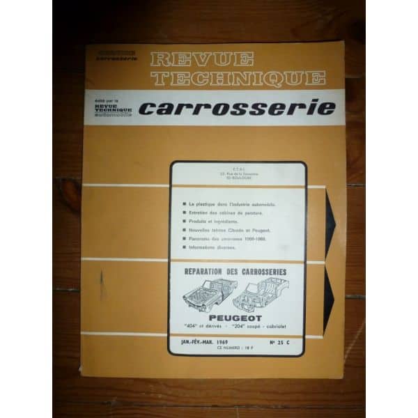 404 204 Revue Technique Carrosserie Peugeot