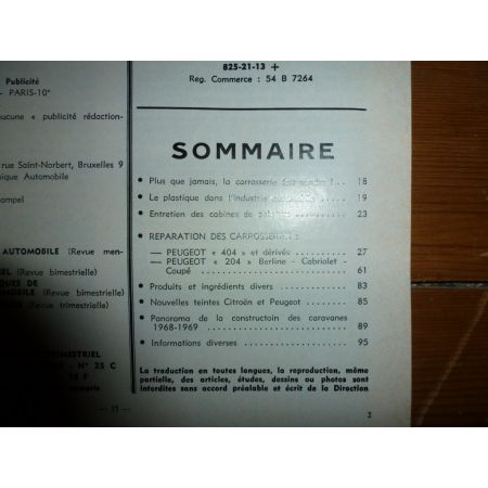 404 204 Revue Technique Carrosserie Peugeot