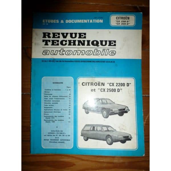 CX 2200 2500 D Revue Technique Citroen
