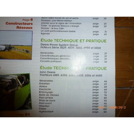 6100 à 6600 Revue Technique Agricole John Deere