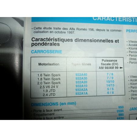 156 Revue Technique Alfa Romeo