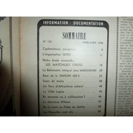 Cross 350 500cc Revue Technique moto Matchless