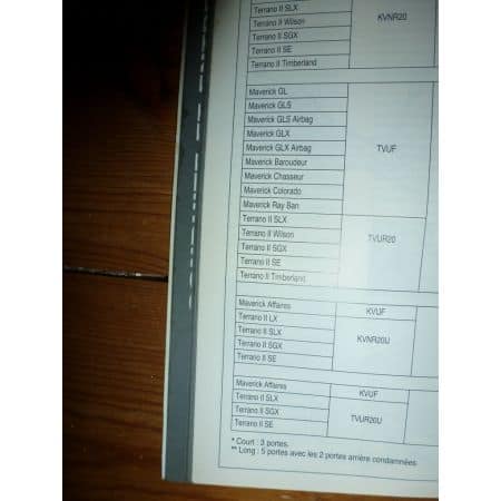 Maverick Terrano II -97 Revue Technique Ford