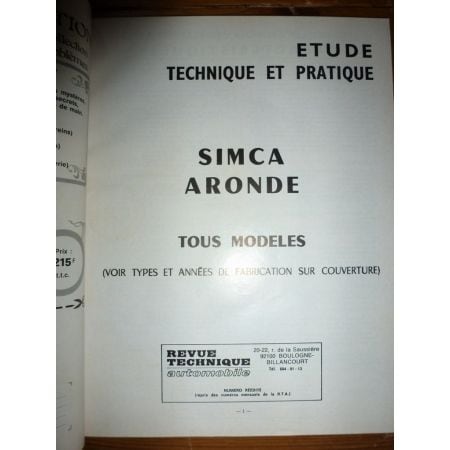 Aronde Revue Technique Les Archives Du Collectionneur Simca Talbot