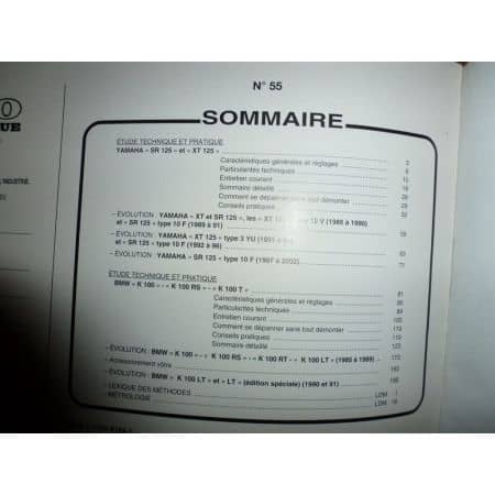 XT125 SR125 K100 Revue Technique moto Bmw Yamaha