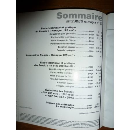 Hexagon 125 Bandit 600 Revue Technique moto Piaggio Suzuki