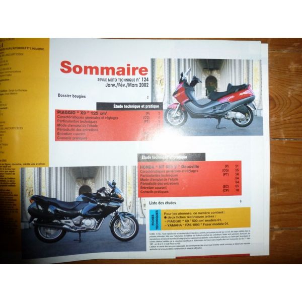 X9 NT650 Deauville Revue Technique moto Honda Piaggio